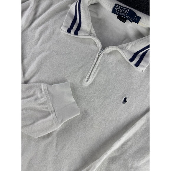 Polo Ralph Lauren Other - Vintage Polo Ralph Lauren Quarter Zip Terry Sweatshirt Mens L White